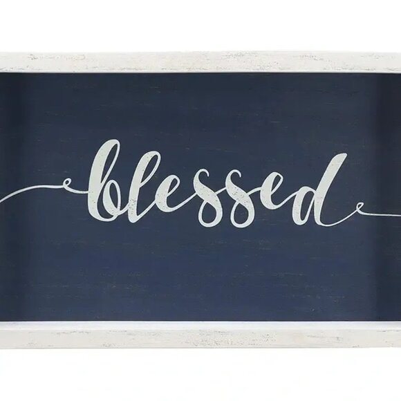 FINAL ONE!!!! Blessed Script Rustic Wood Sign - Picture 3 of 4